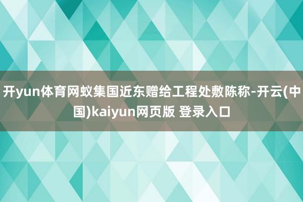 开yun体育网蚁集国近东赠给工程处敷陈称-开云(中国)kaiyun网页版 登录入口