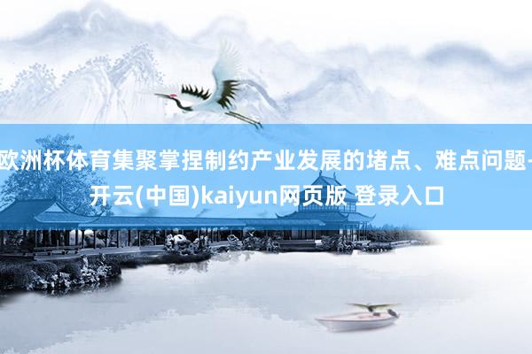 欧洲杯体育集聚掌捏制约产业发展的堵点、难点问题-开云(中国)kaiyun网页版 登录入口