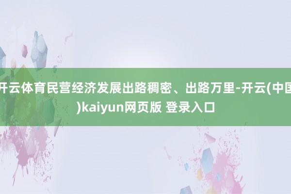 开云体育民营经济发展出路稠密、出路万里-开云(中国)kaiyun网页版 登录入口