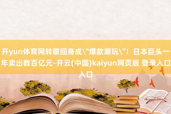 开yun体育网转眼回身成